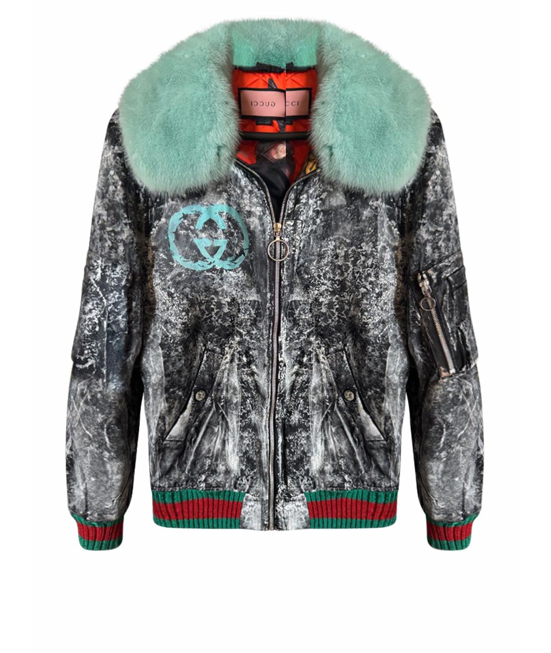 GUCCI Бирюзовая полиэстеровая куртка, фото 1
