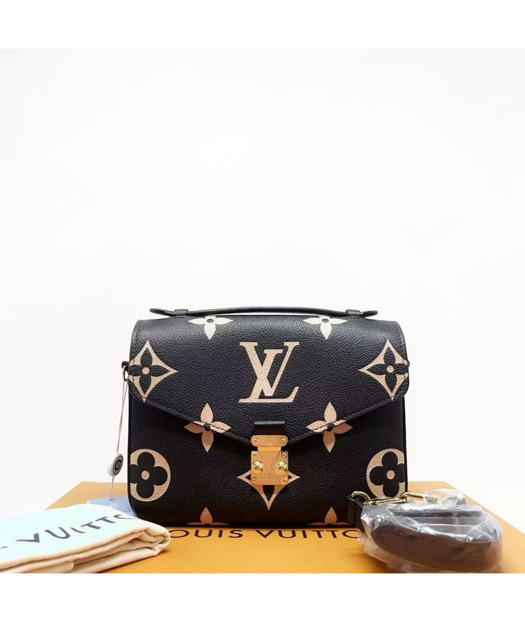 LOUIS VUITTON Черная кожаная сумка через плечо, фото 2