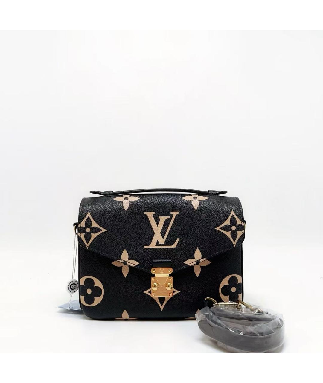 LOUIS VUITTON Черная кожаная сумка через плечо, фото 3