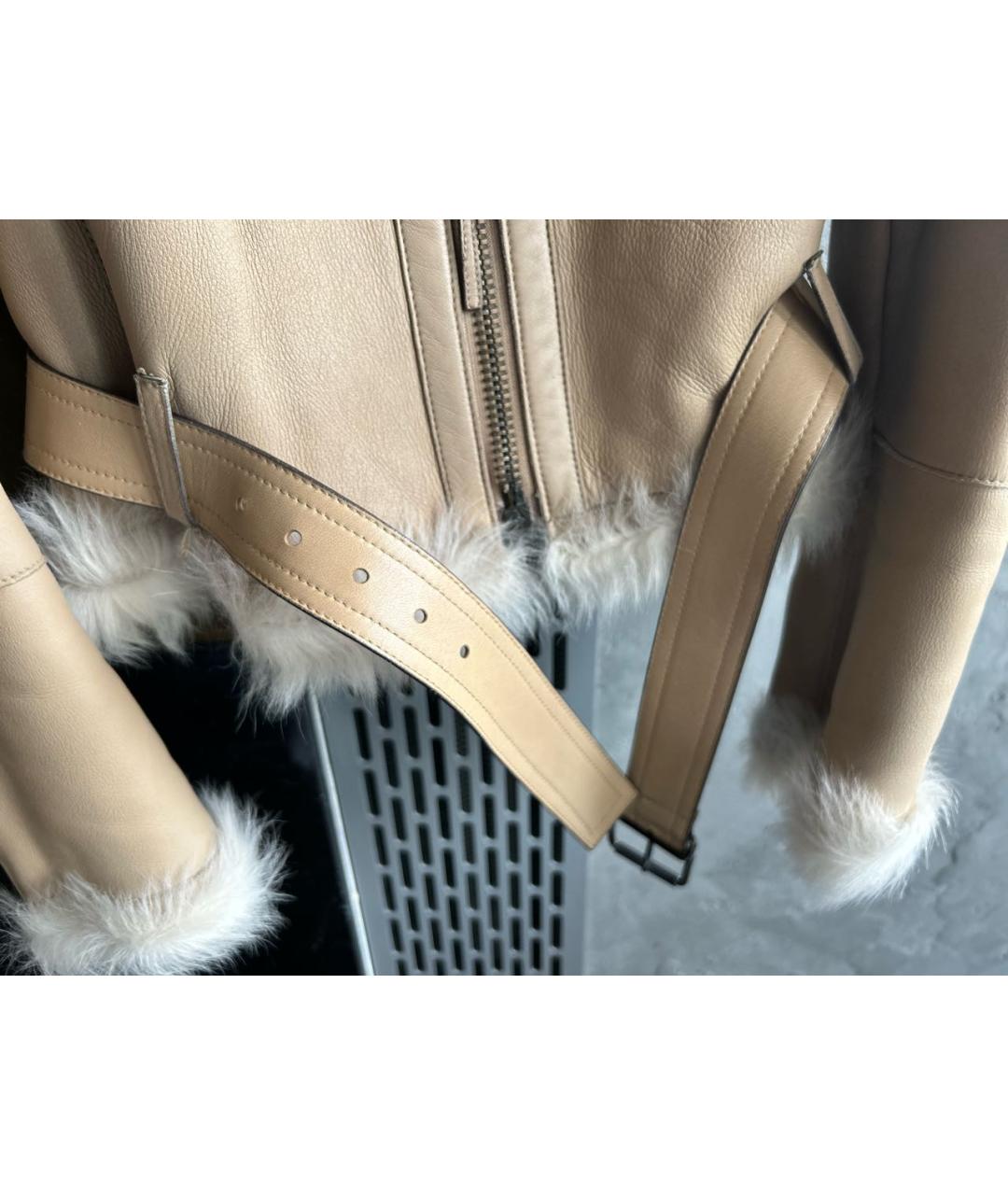 PRADA Бежевая кожаная дубленка, фото 5