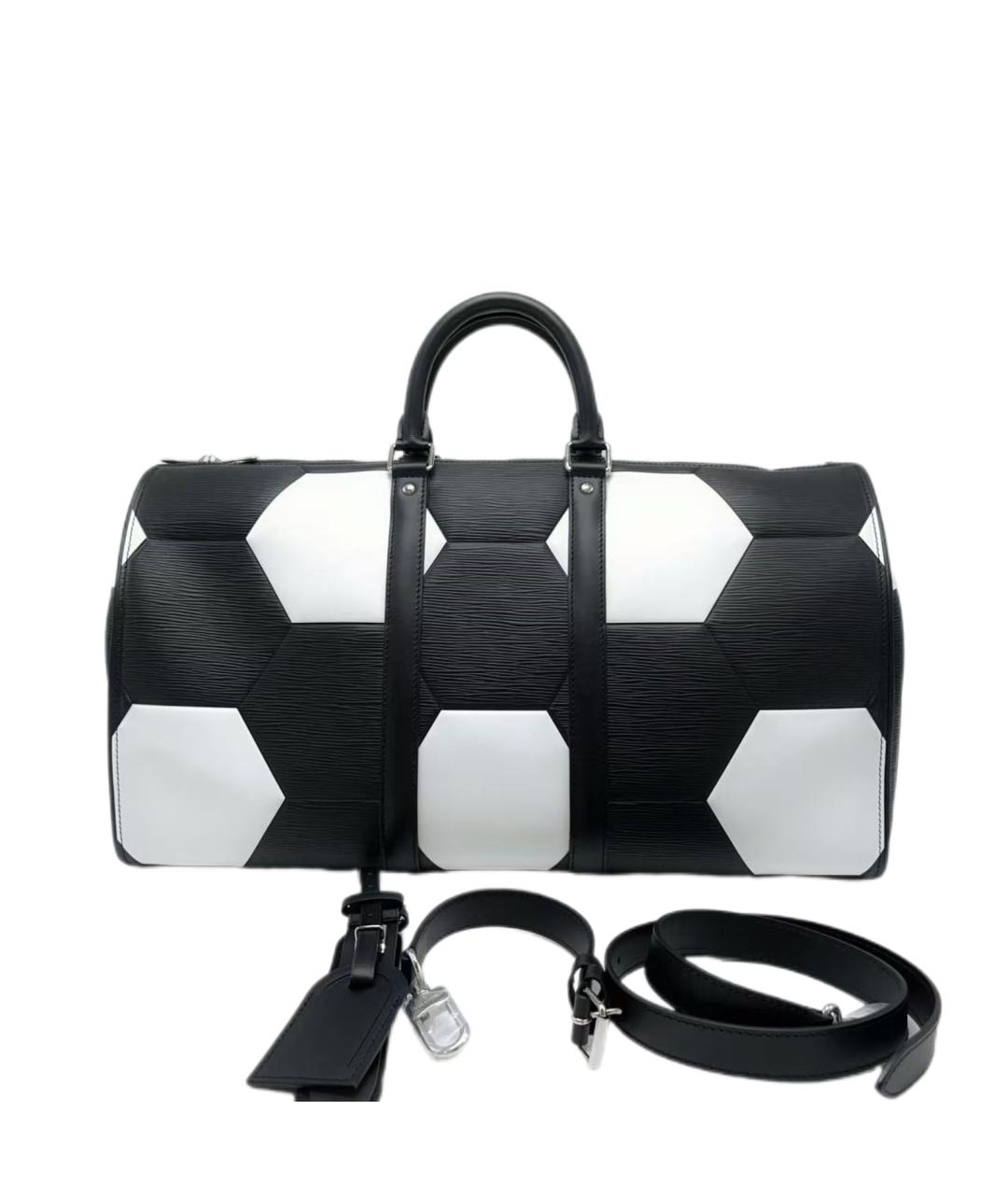 LOUIS VUITTON Черная кожаная дорожная/спортивная сумка, фото 1