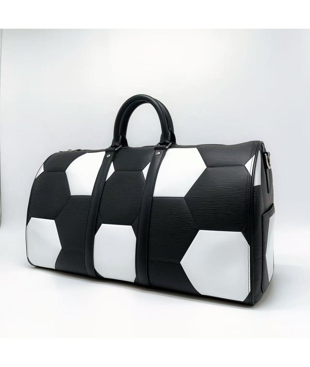 LOUIS VUITTON Черная кожаная дорожная/спортивная сумка, фото 4