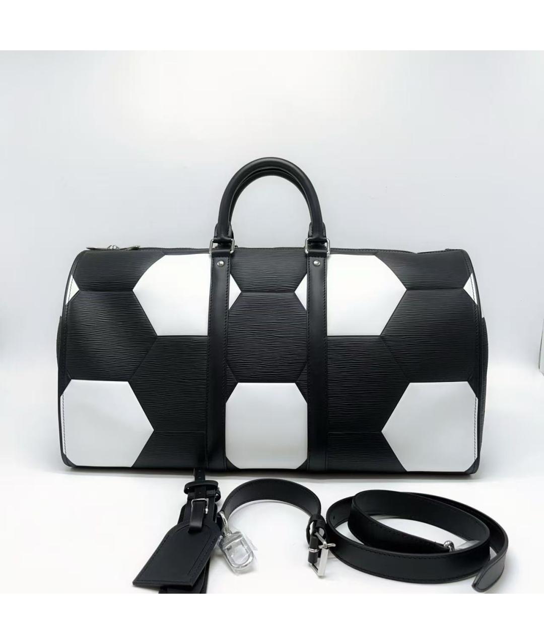 LOUIS VUITTON Черная кожаная дорожная/спортивная сумка, фото 3