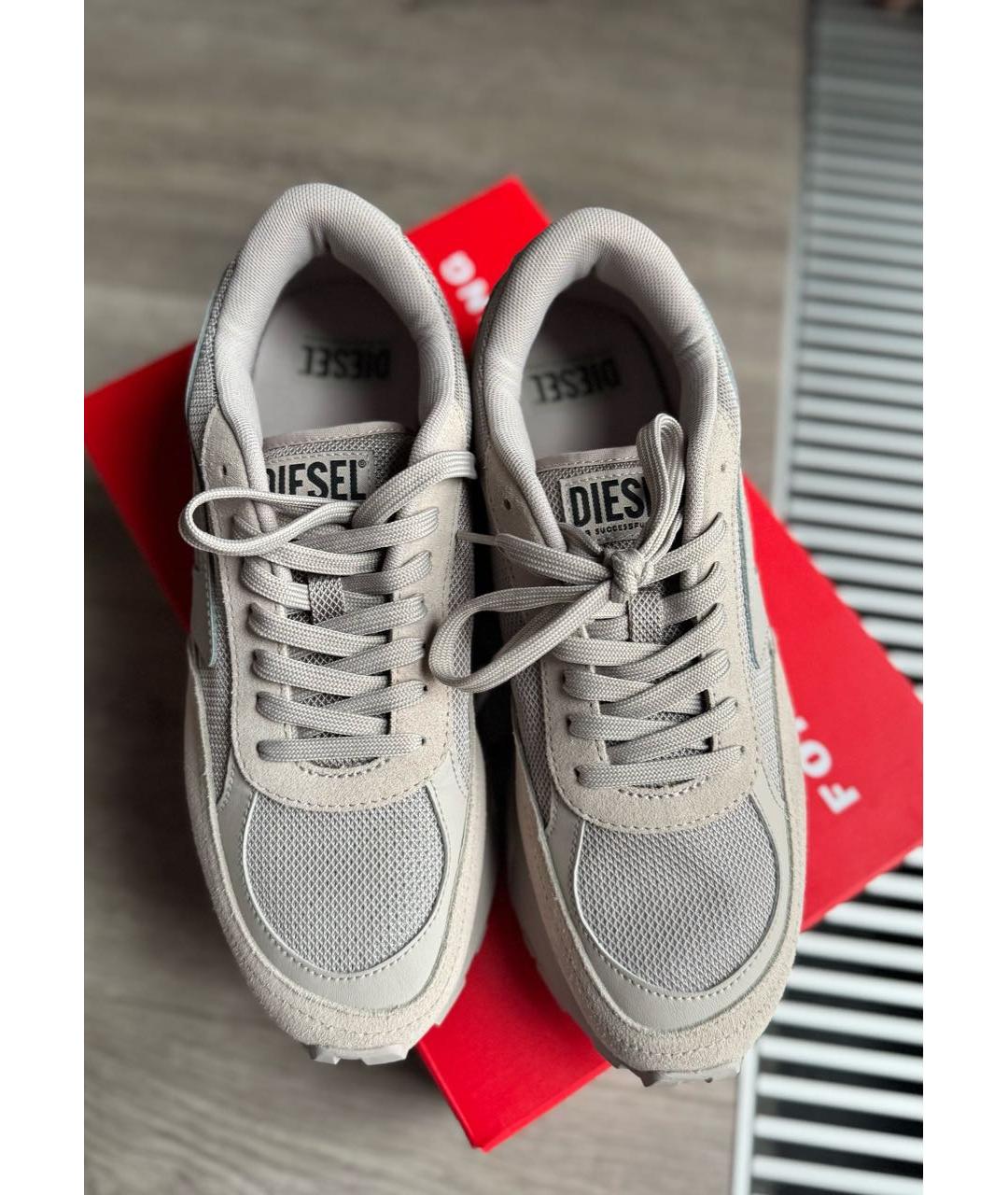 DIESEL Бежевые замшевые кроссовки, фото 4