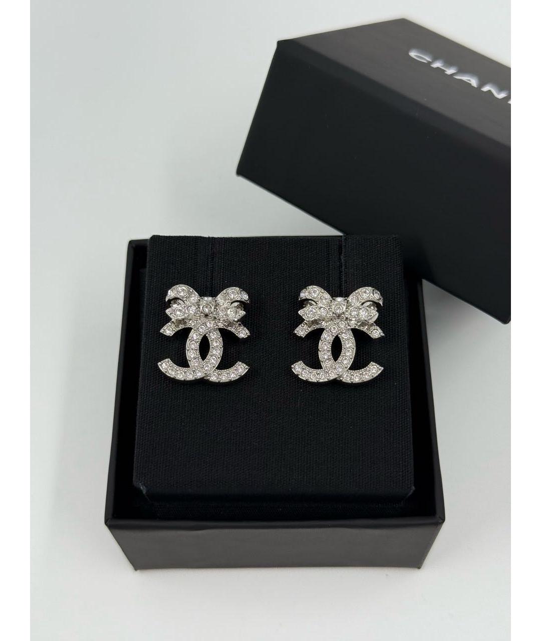 CHANEL Серебряные металлические серьги, фото 3