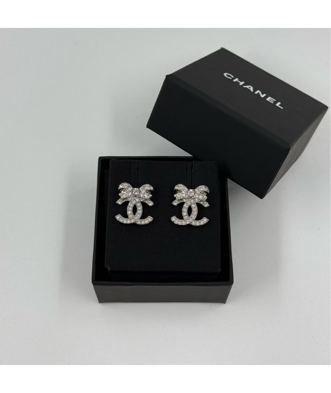 CHANEL Серебряные металлические серьги, фото 4