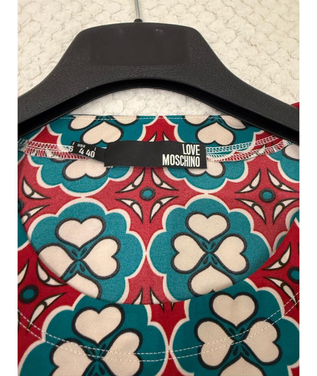 LOVE MOSCHINO Мульти полиэстеровое повседневное платье, фото 2