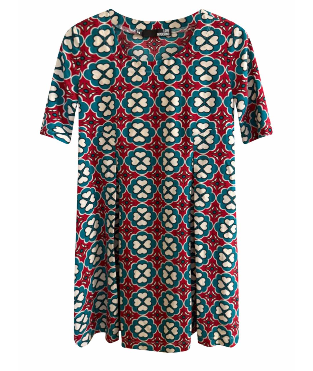 LOVE MOSCHINO Мульти полиэстеровое повседневное платье, фото 1