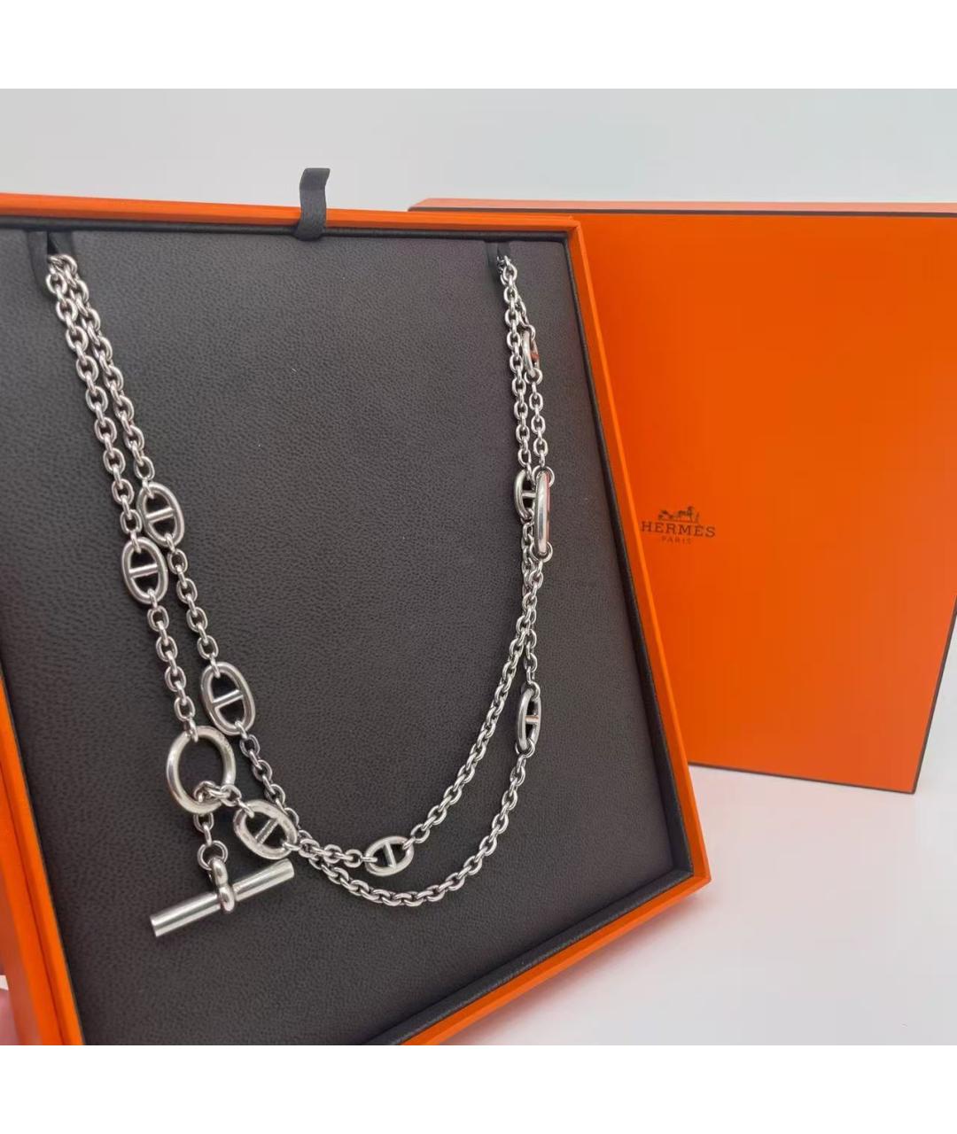 HERMES Серебряное серебряное колье, фото 2