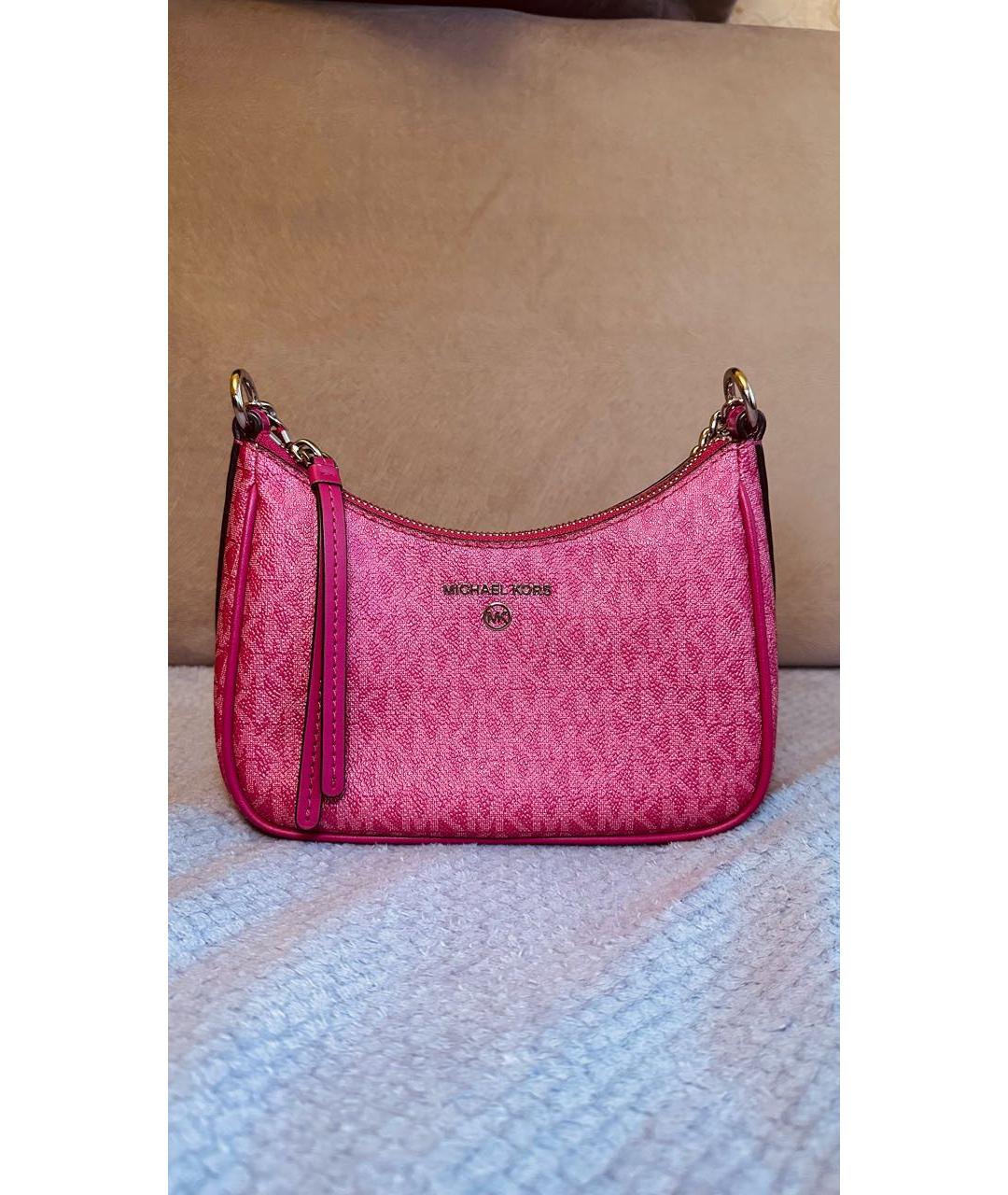 MICHAEL KORS Розовая сумка с короткими ручками из искусственной кожи, фото 5