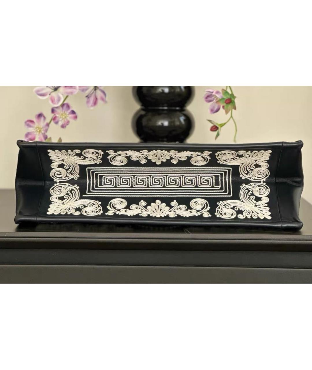 CHRISTIAN DIOR Черная кожаная сумка тоут, фото 8