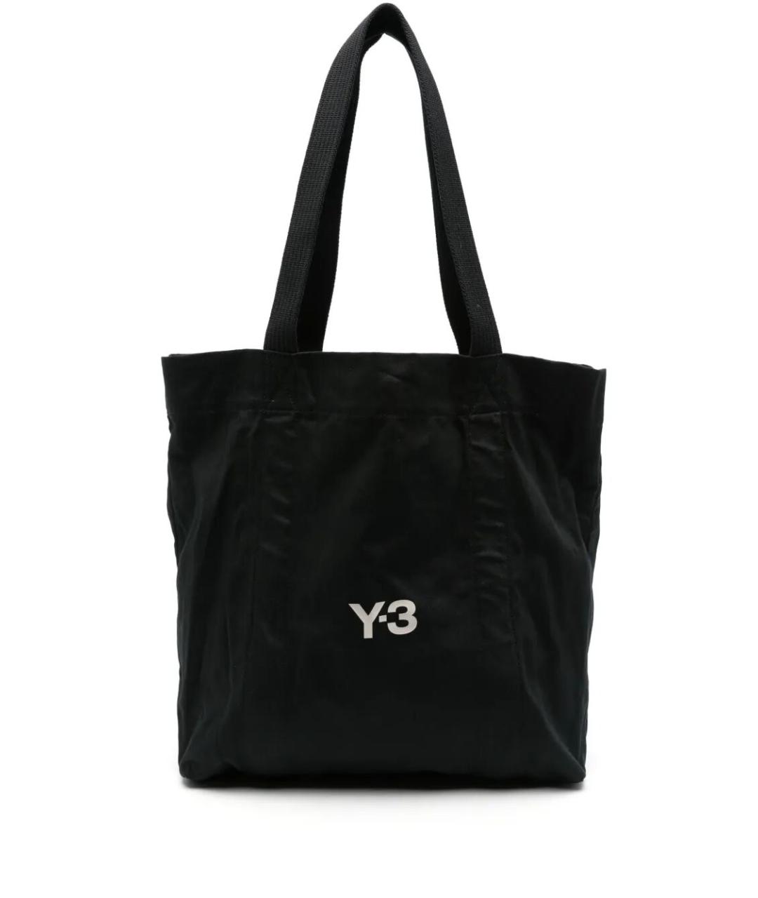 Y-3 Черная хлопковая сумка тоут, фото 1