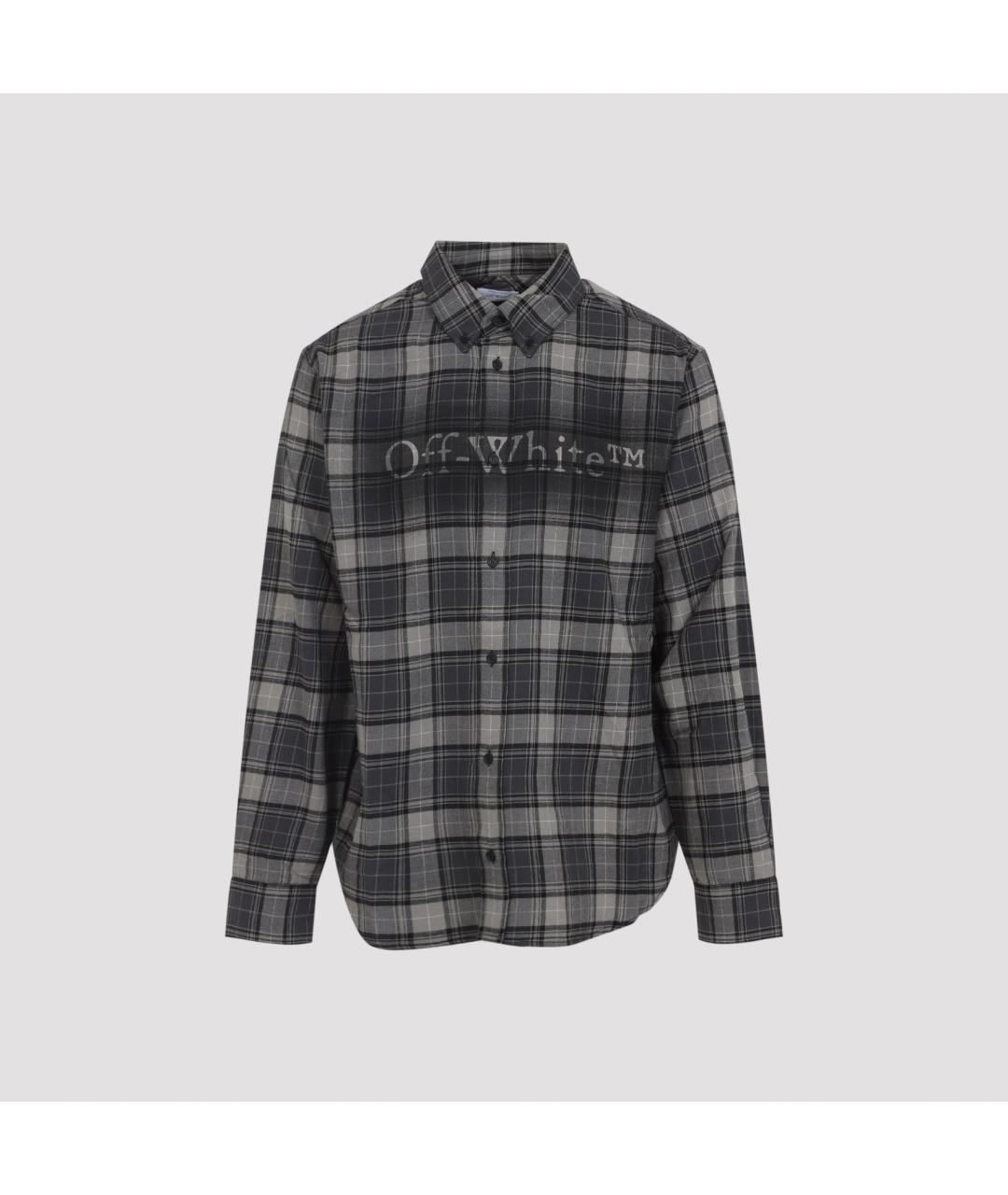 OFF-WHITE Серая хлопковая кэжуал рубашка, фото 2