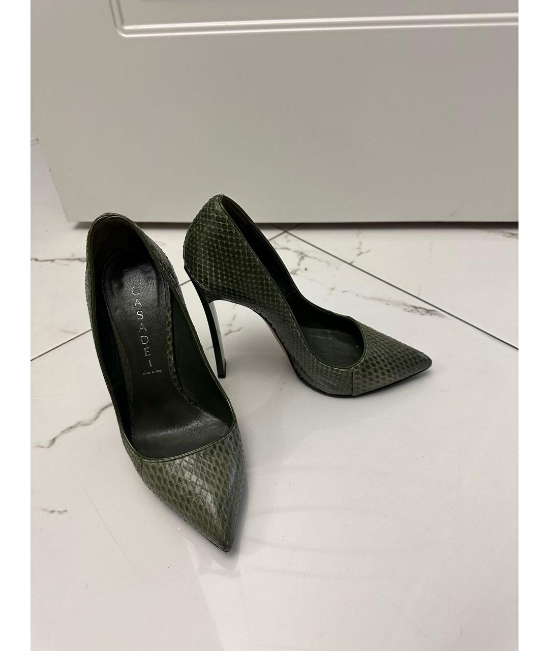 CASADEI Хаки туфли из экзотической кожи, фото 6