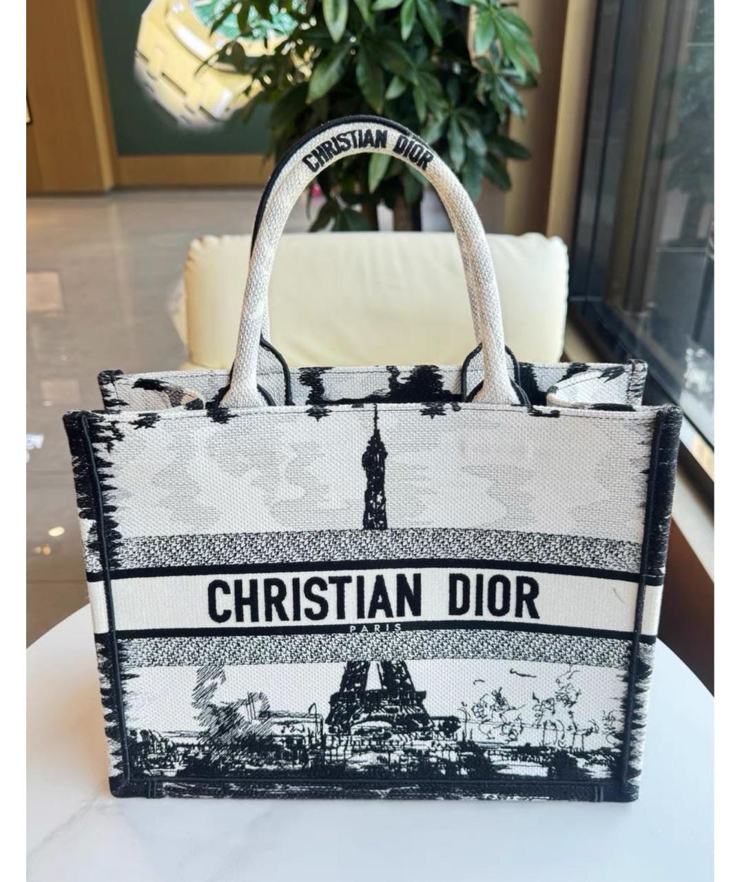 CHRISTIAN DIOR Черная тканевая сумка тоут, фото 3