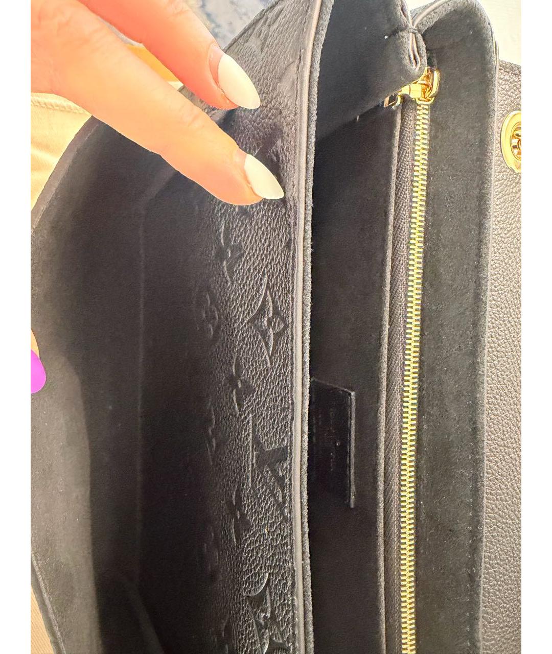 LOUIS VUITTON Черная кожаная сумка через плечо, фото 4