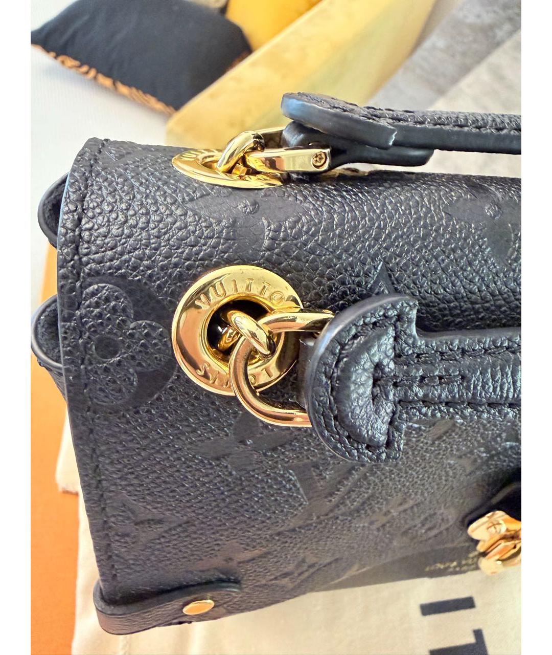 LOUIS VUITTON Черная кожаная сумка через плечо, фото 7