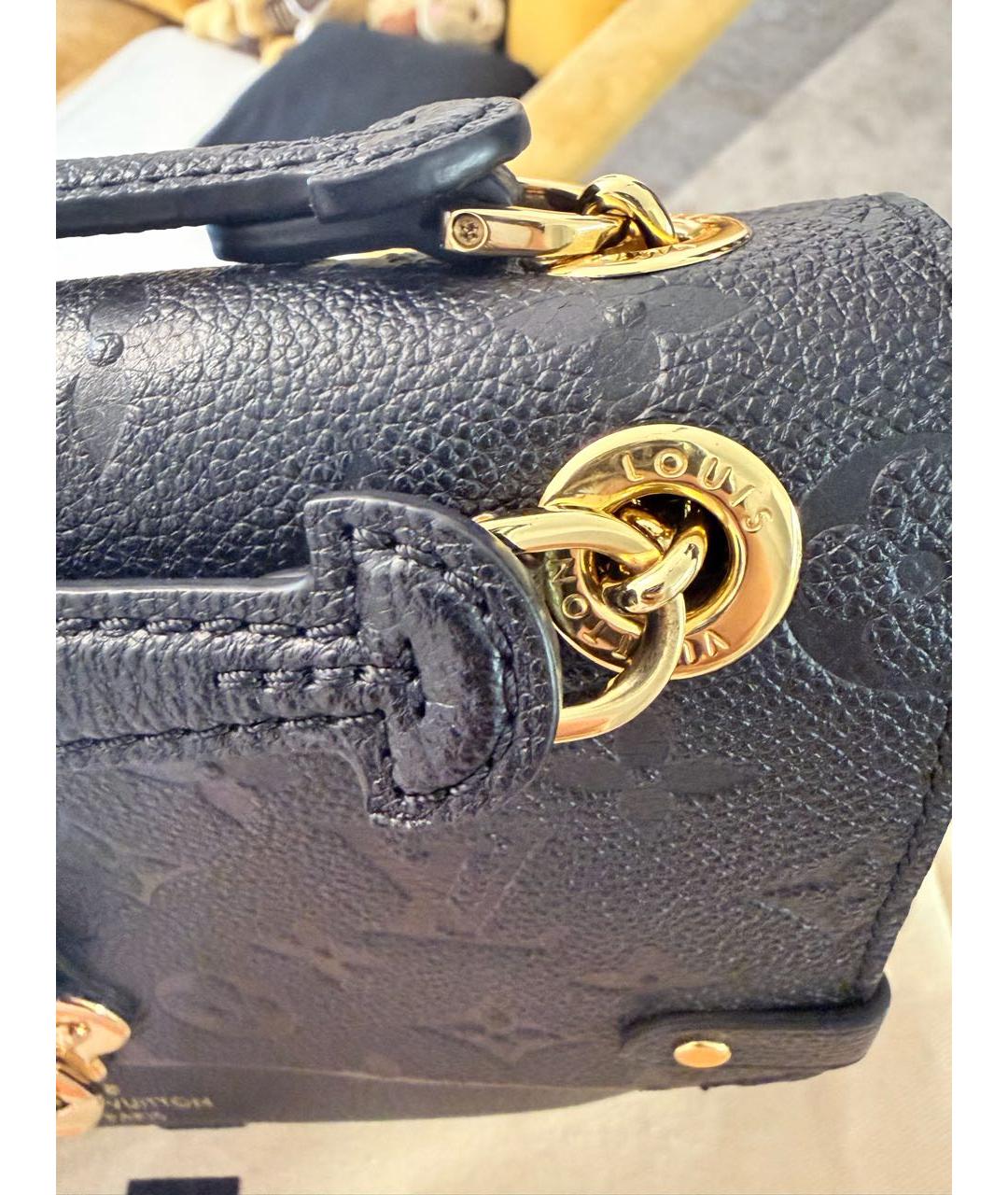 LOUIS VUITTON Черная кожаная сумка через плечо, фото 6