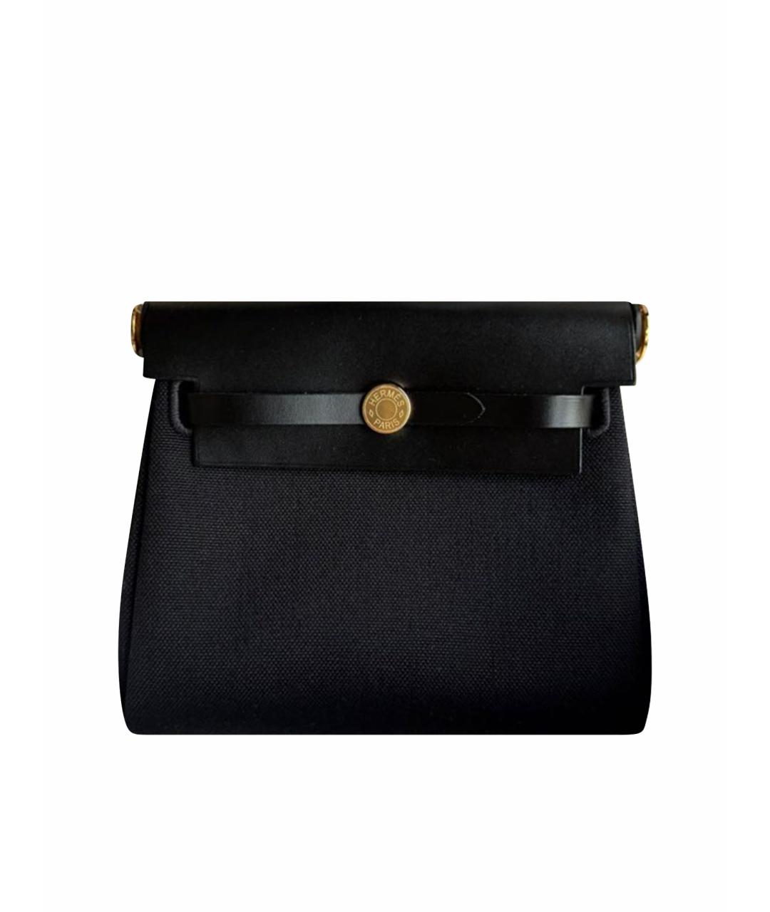 HERMES Черная тканевая сумка через плечо, фото 1