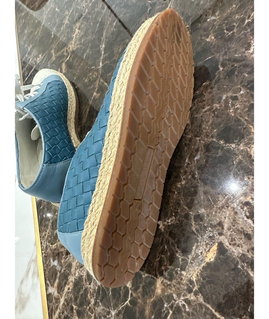 BOTTEGA VENETA Голубые текстильные кеды, фото 5