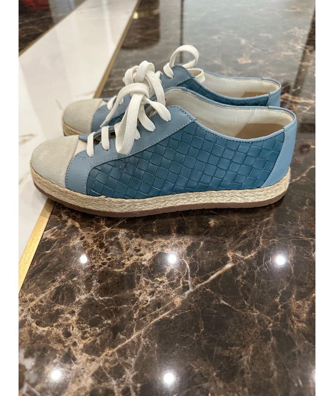 BOTTEGA VENETA Голубые текстильные кеды, фото 7