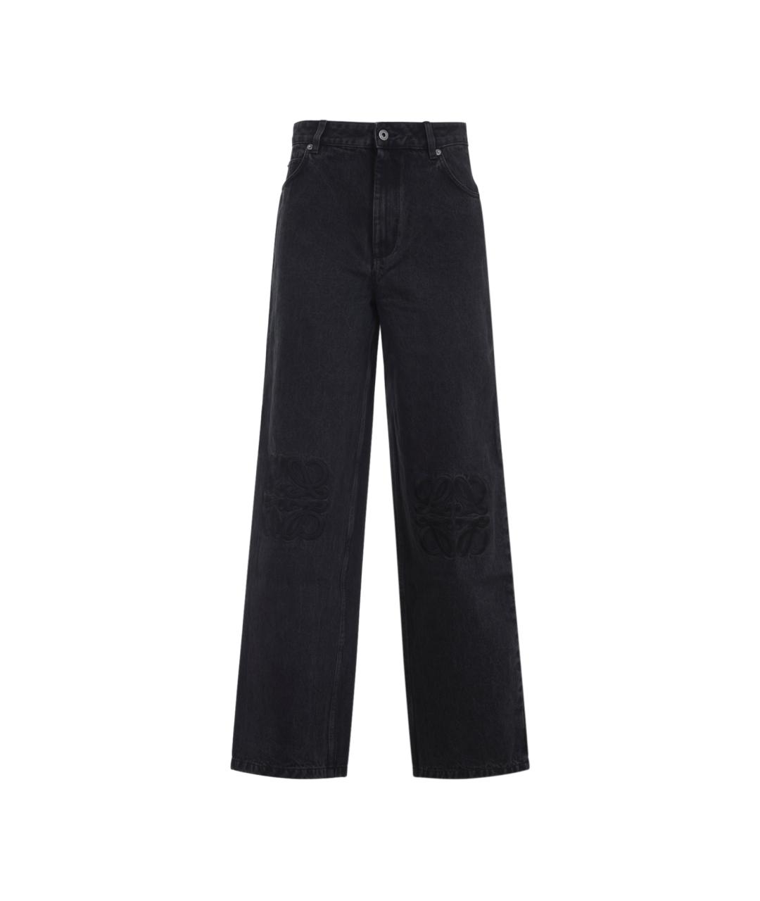 LOEWE Черные хлопковые прямые джинсы, фото 1