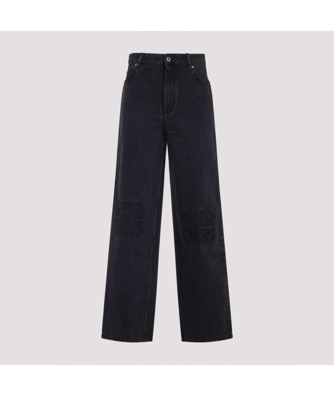 LOEWE Черные хлопковые прямые джинсы, фото 2
