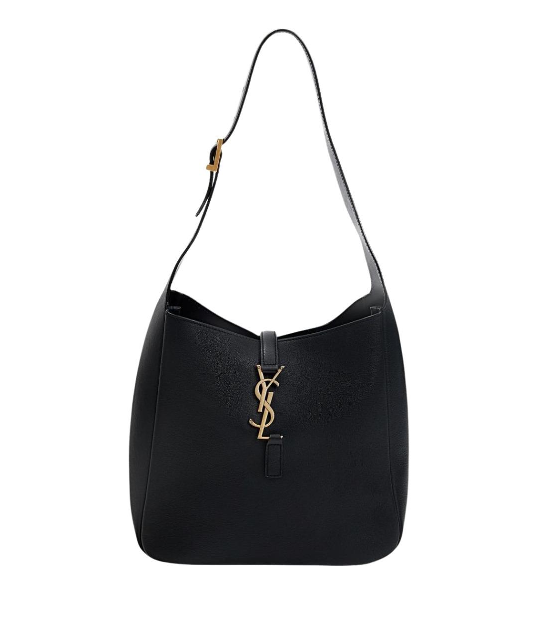 SAINT LAURENT Черная кожаная сумка с короткими ручками, фото 1