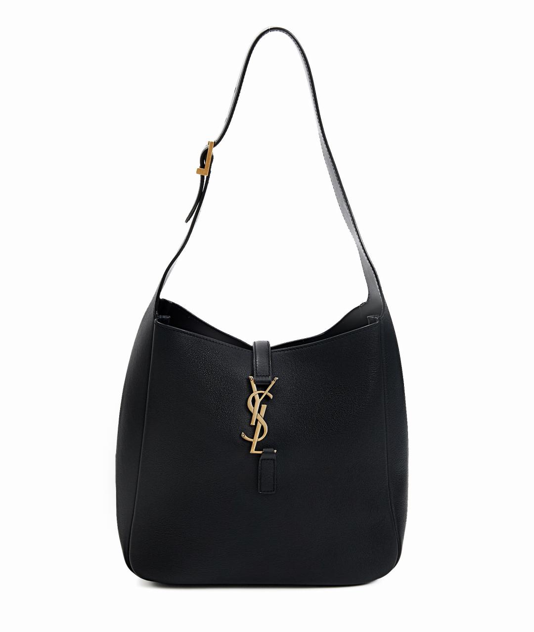 SAINT LAURENT Черная кожаная сумка с короткими ручками, фото 9