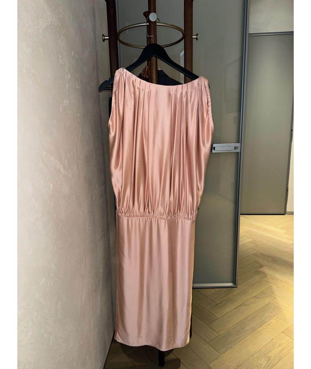 BOTTEGA VENETA Розовое вискозное вечернее платье, фото 2