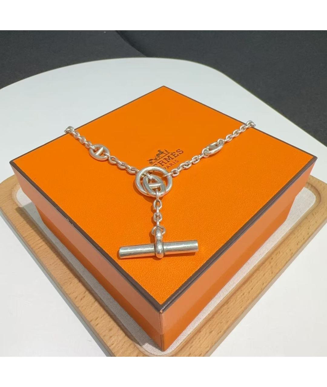 HERMES Серебряное серебряное колье, фото 3