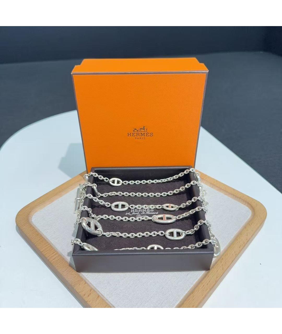 HERMES Серебряное серебряное колье, фото 2
