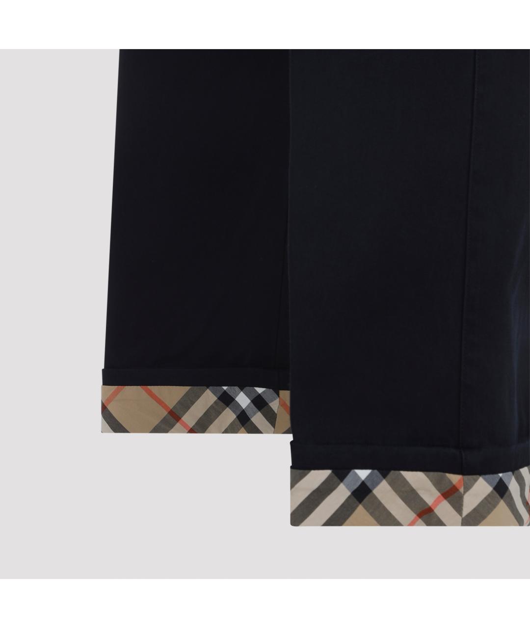 BURBERRY Темно-синие хлопковые повседневные брюки, фото 6