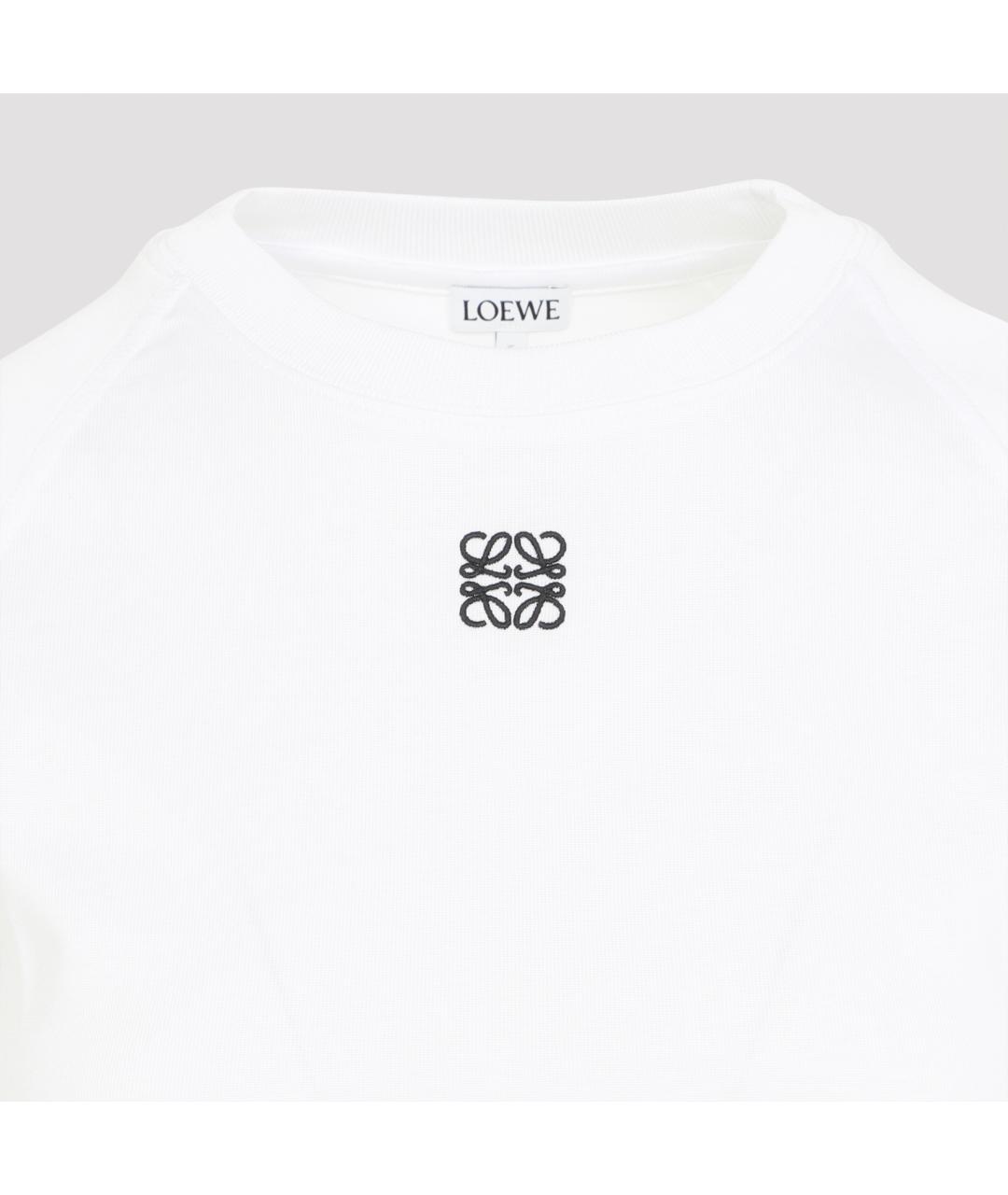 LOEWE Белая хлопковая футболка, фото 5