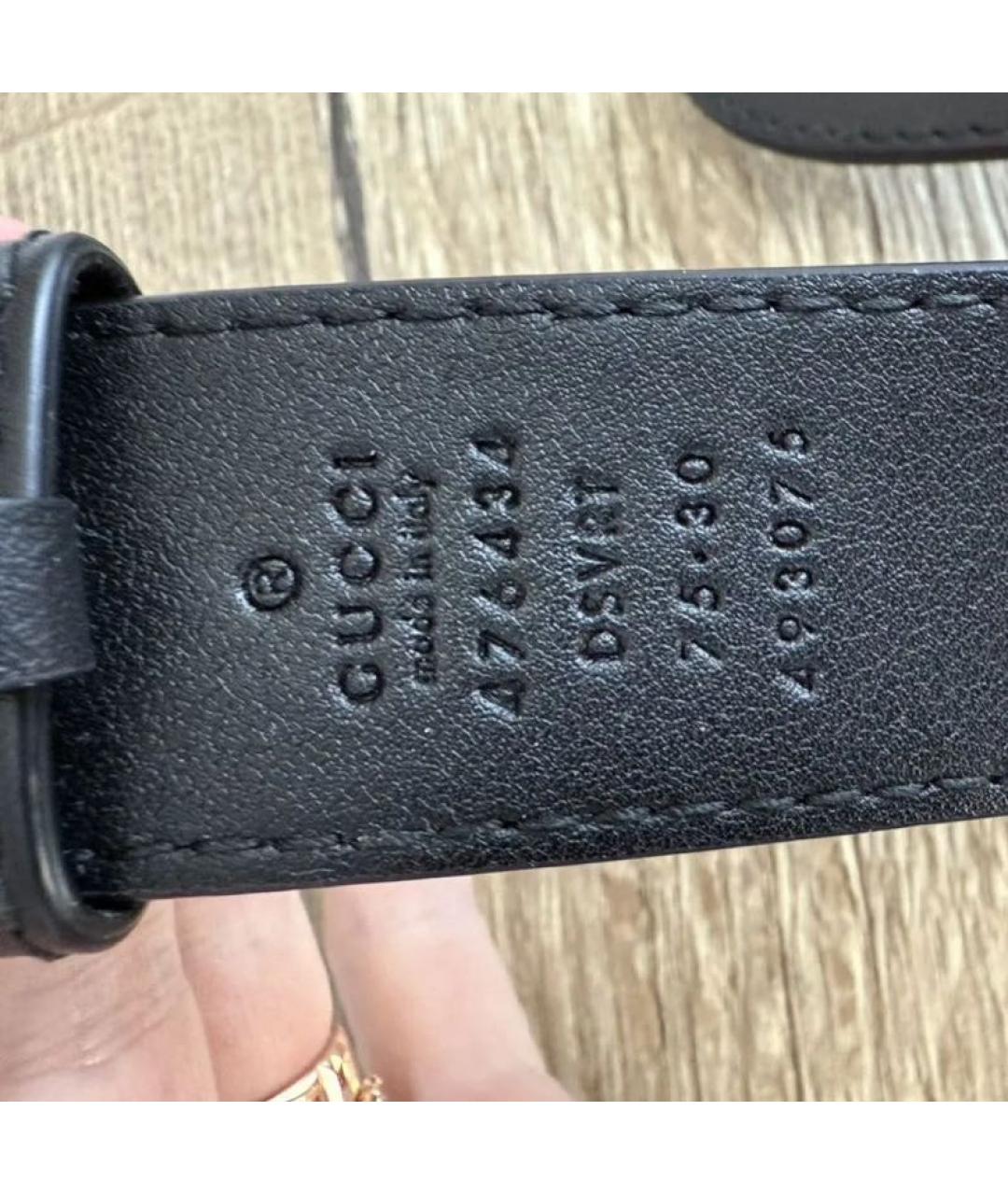 GUCCI Черная кожаная поясная сумка, фото 5