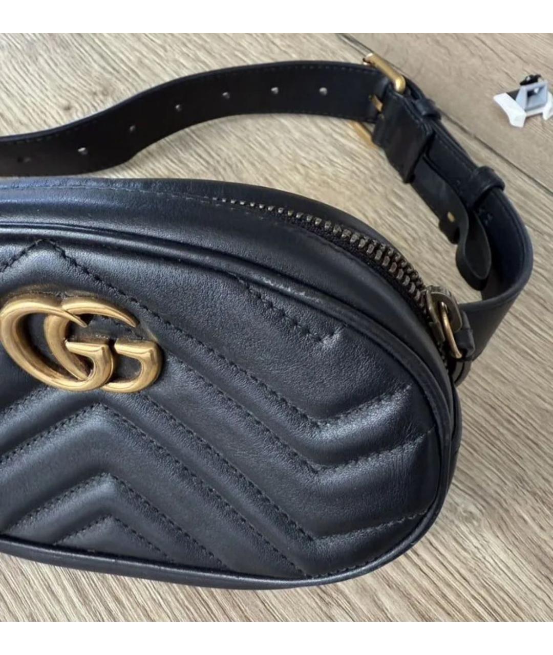 GUCCI Черная кожаная поясная сумка, фото 3