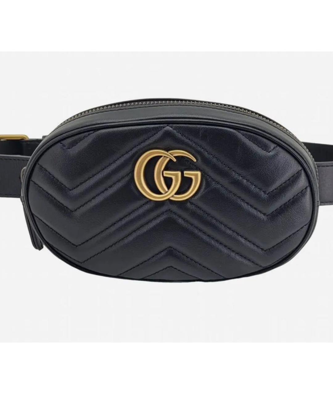 GUCCI Черная кожаная поясная сумка, фото 9