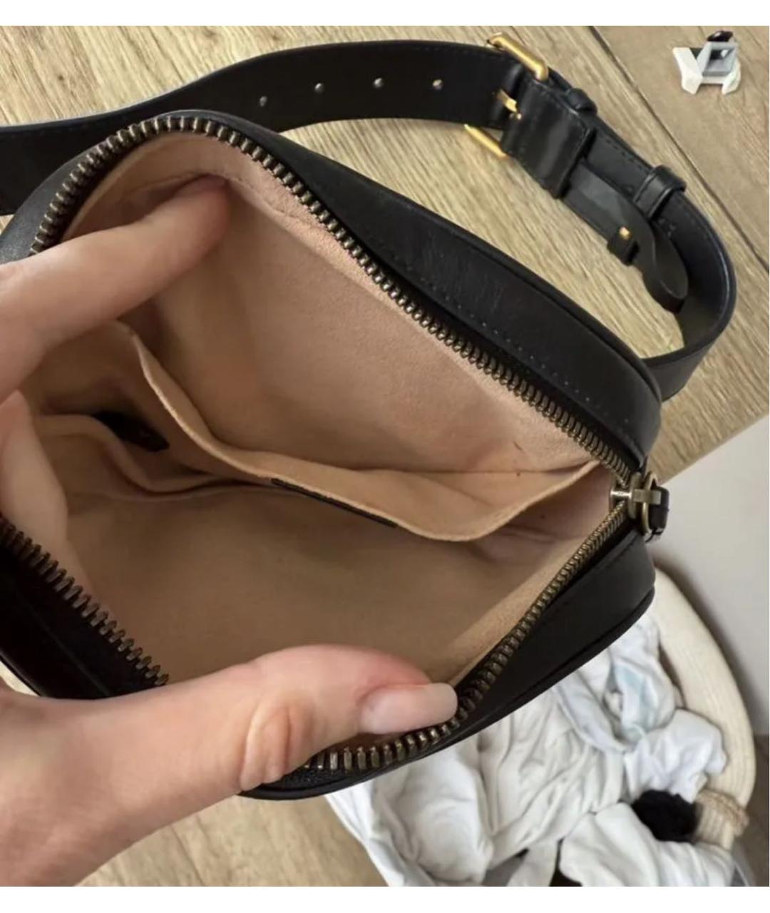 GUCCI Черная кожаная поясная сумка, фото 4