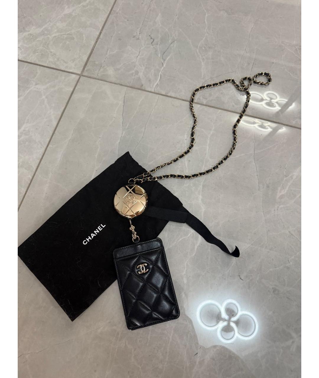 CHANEL Черный кожаный кулон, фото 5