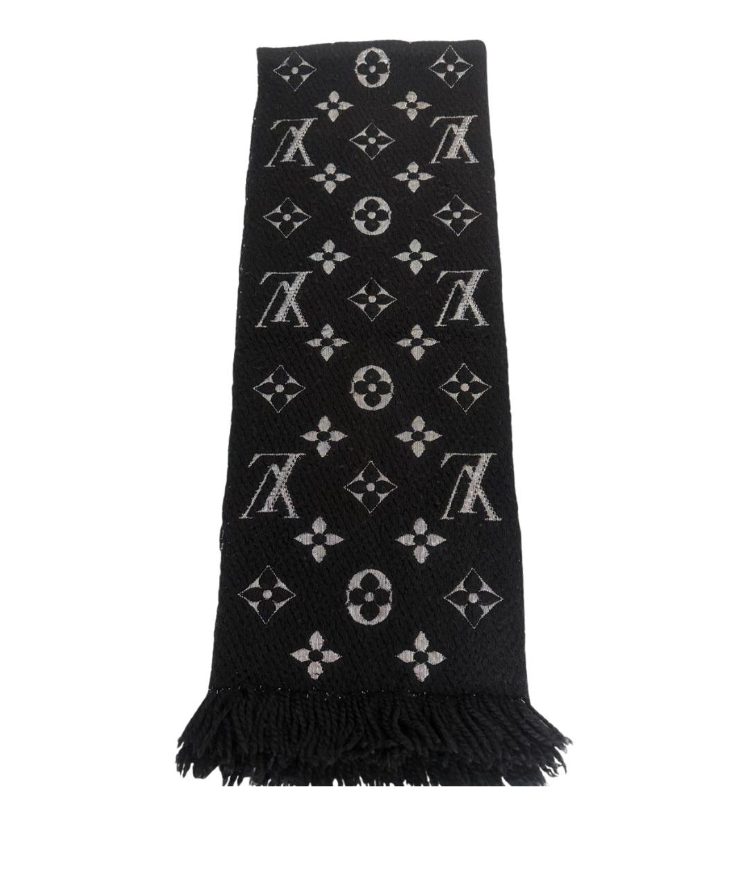 LOUIS VUITTON Черный шерстяной шарф, фото 1