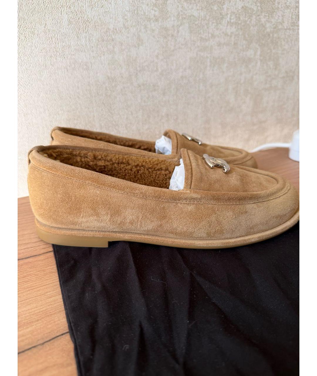 CHANEL Коричневые замшевые мокасины, фото 4