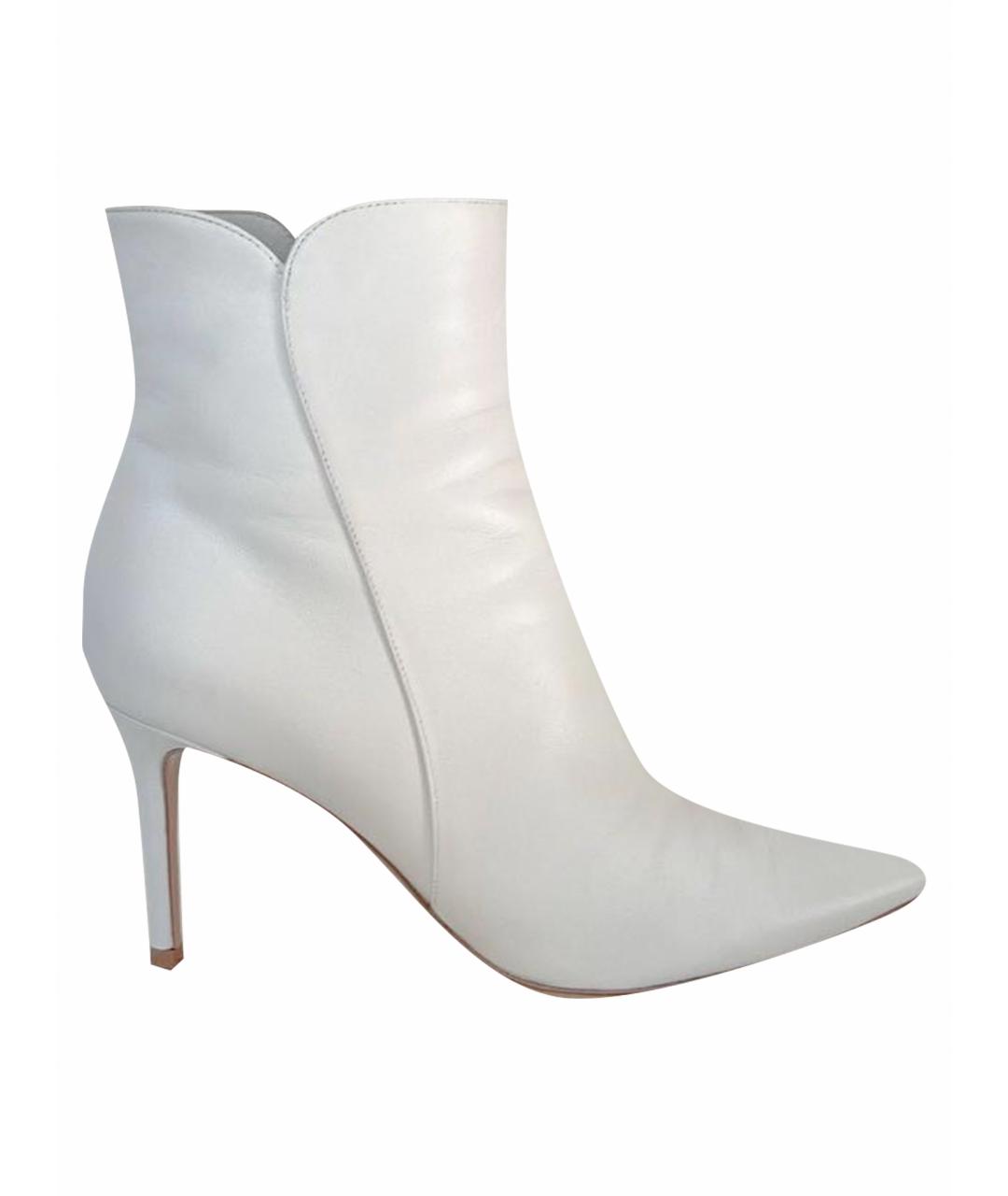GIANVITO ROSSI Белые кожаные ботильоны, фото 1