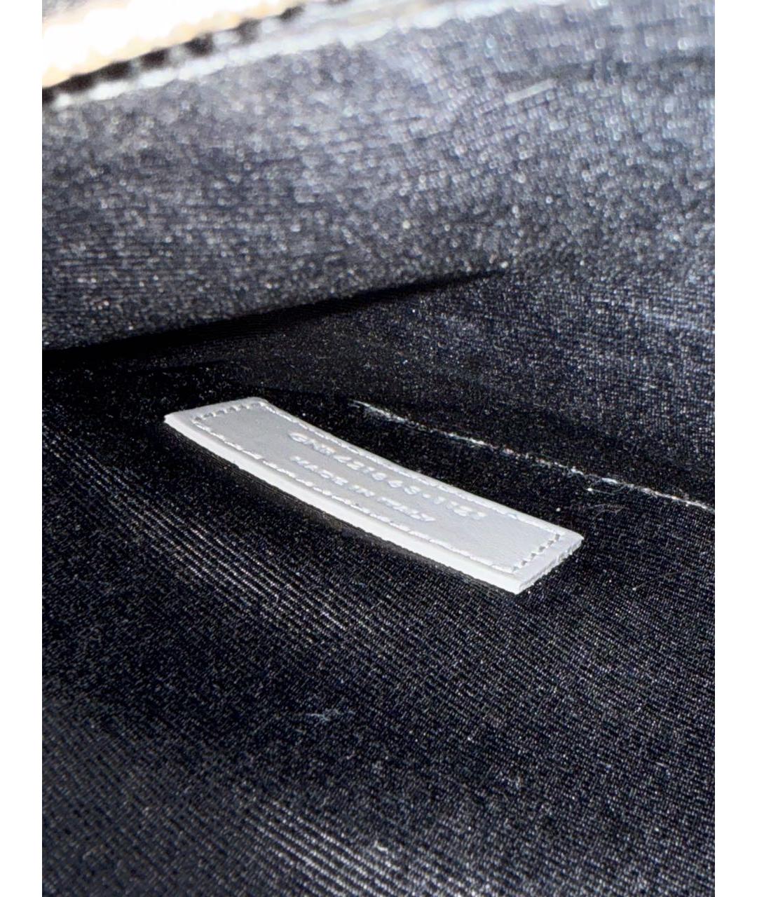 SAINT LAURENT Серая кожаная сумка тоут, фото 7