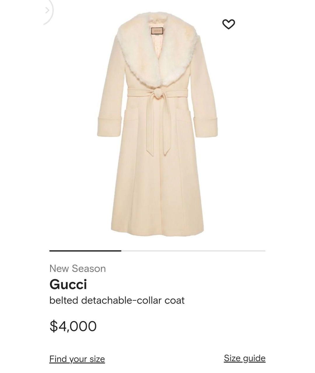 GUCCI Бежевое пальто, фото 2