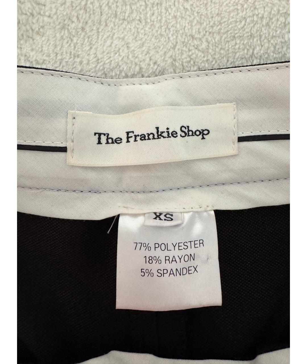 THE FRANKIE SHOP Черные полиэстеровые прямые брюки, фото 3