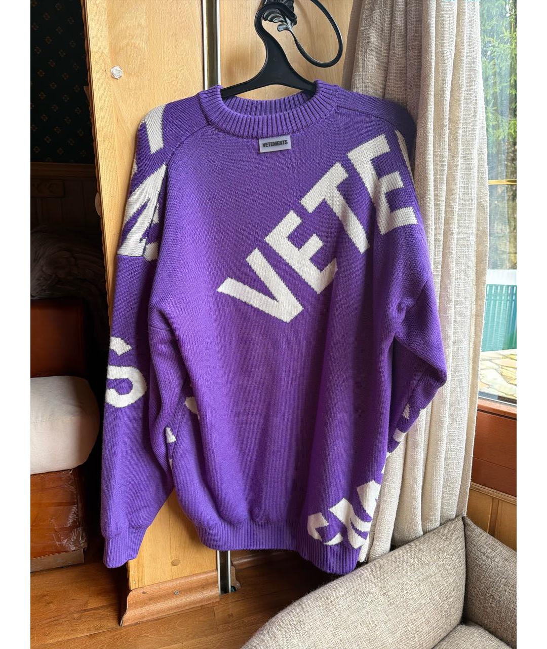 VETEMENTS Фиолетовый шерстяной джемпер / свитер, фото 2