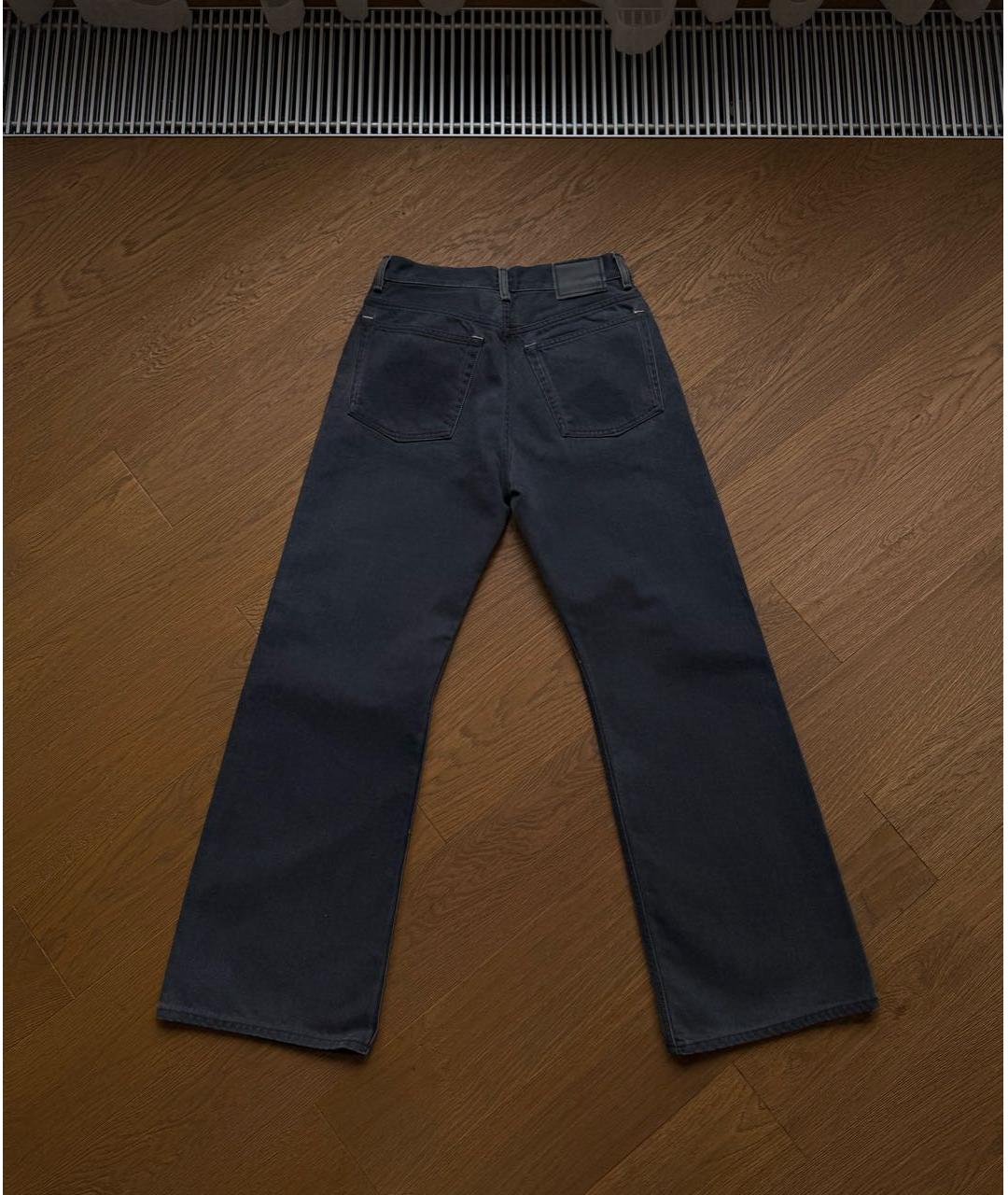 ACNE STUDIOS Антрацитовые хлопковые джинсы клеш, фото 2