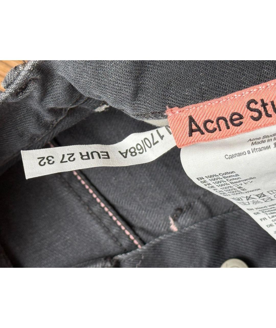 ACNE STUDIOS Антрацитовые хлопковые джинсы клеш, фото 5