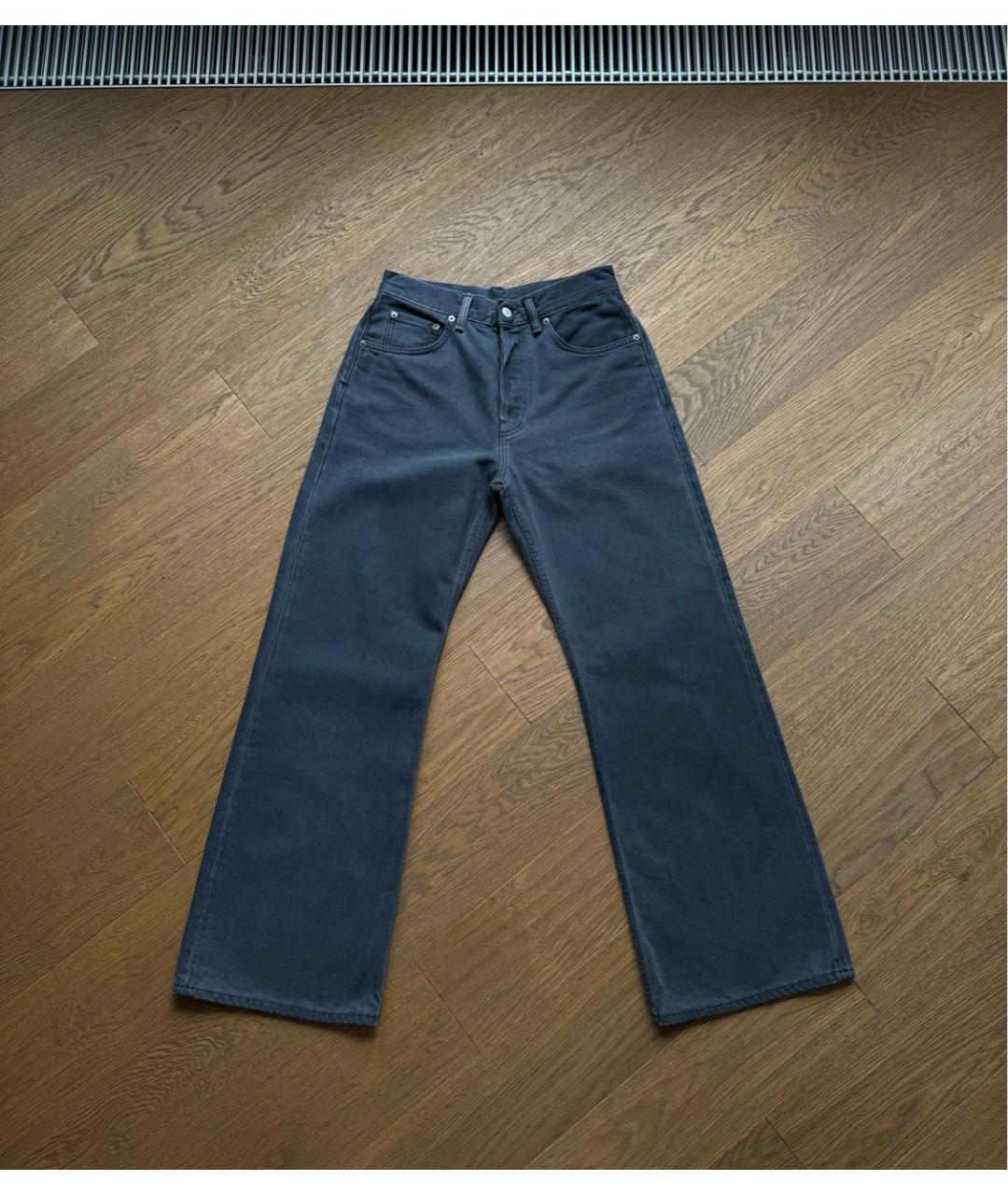 ACNE STUDIOS Антрацитовые хлопковые джинсы клеш, фото 6