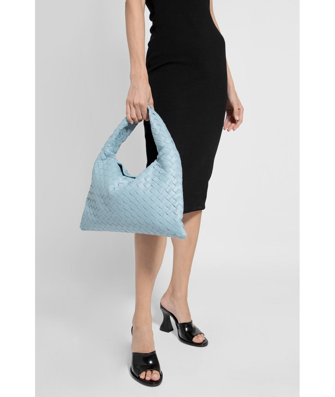 BOTTEGA VENETA Голубая кожаная сумка через плечо, фото 3